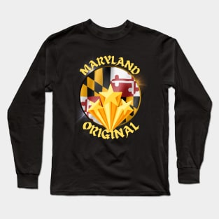 MARYLAND ORIGINAL WITH FLAG AND STARS DESIGN Long Sleeve T-Shirt